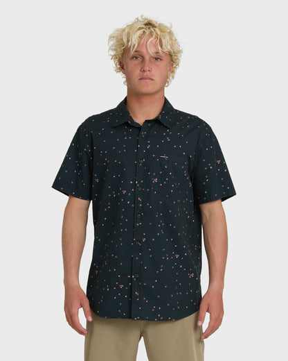 Ditsy Blossom Classic Short Sleeve Shirt - Anthracite