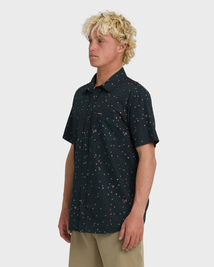 Ditsy Blossom Classic Short Sleeve Shirt - Anthracite