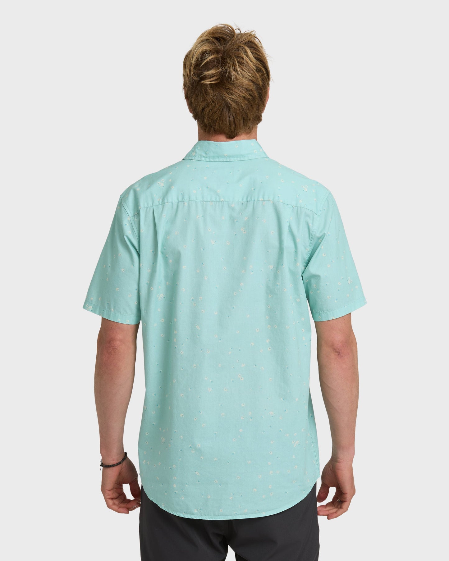 Ditsy Blossom Classic Short Sleeve Shirt - Blue Haze