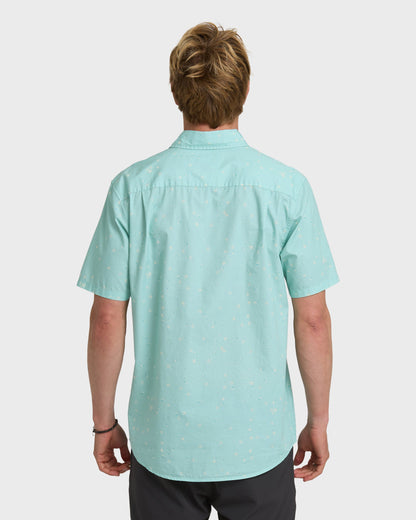Ditsy Blossom Classic Short Sleeve Shirt - Blue Haze