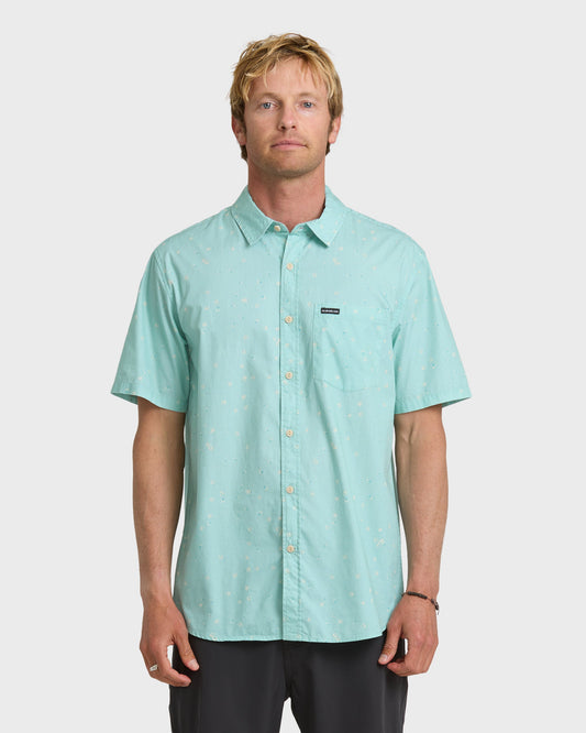 Ditsy Blossom Classic Short Sleeve Shirt - Blue Haze