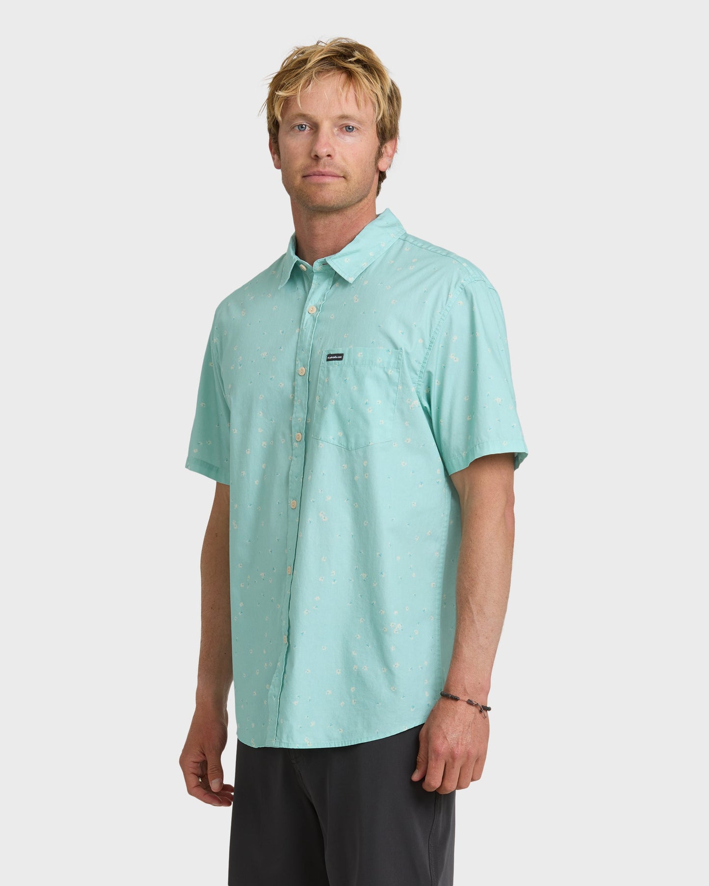 Ditsy Blossom Classic Short Sleeve Shirt - Blue Haze