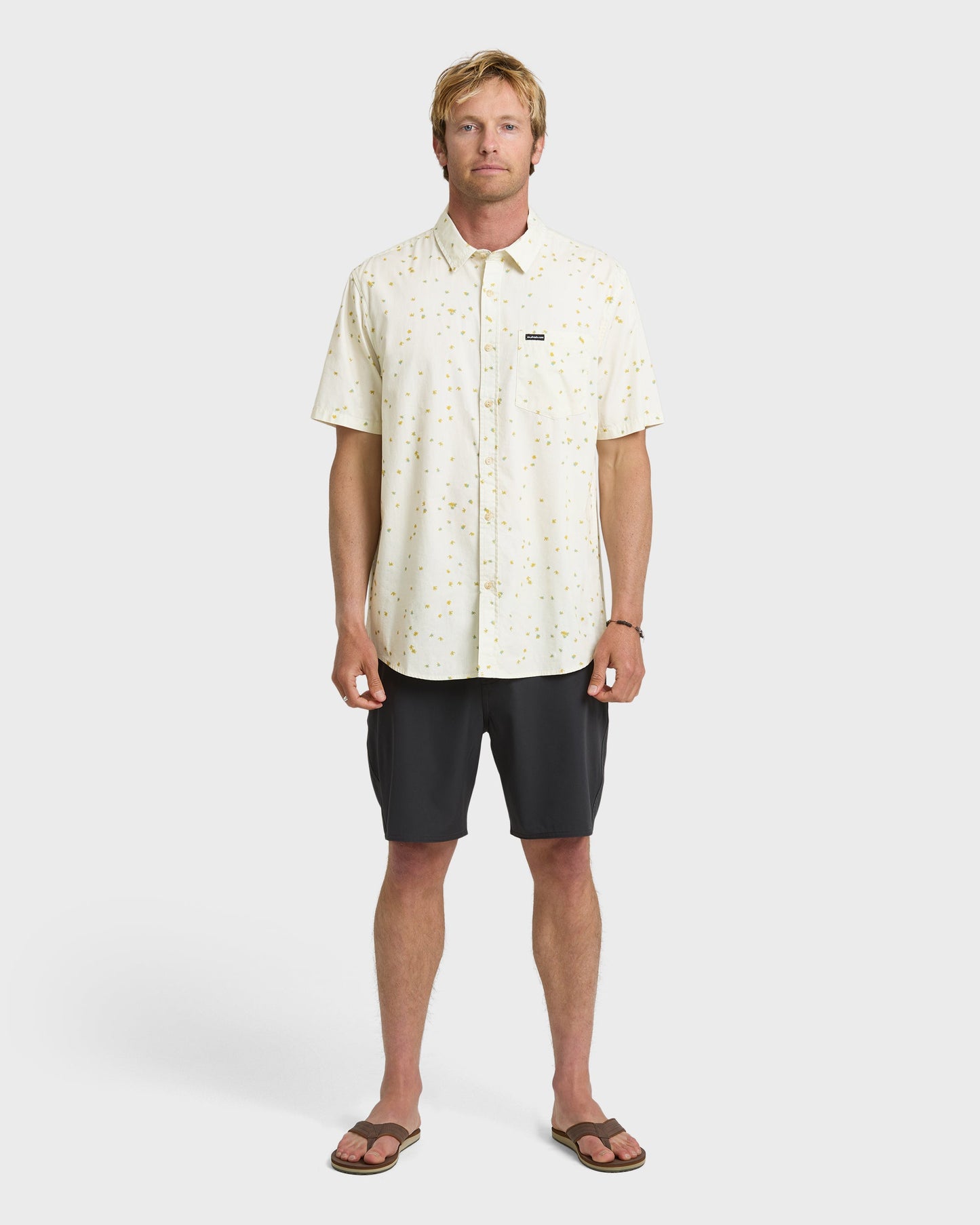 Ditsy Blossom Classic Short Sleeve Shirt - Bone White