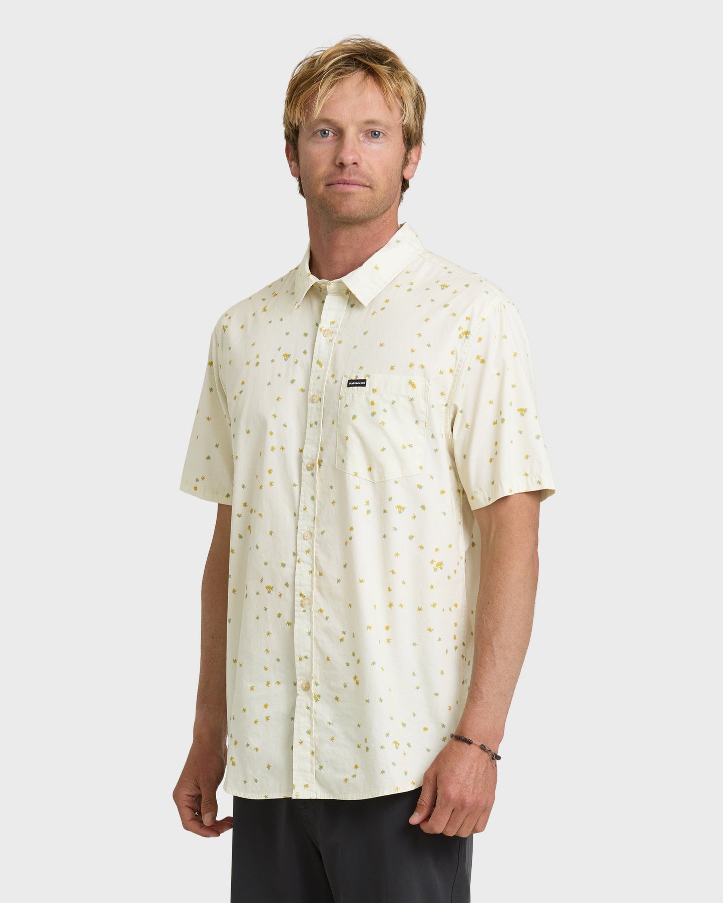 Ditsy Blossom Classic Short Sleeve Shirt - Bone White