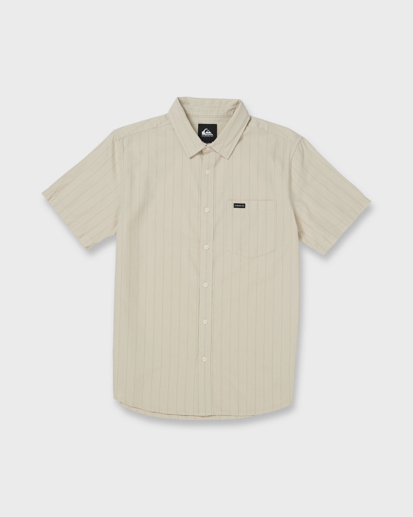Dobby Stripe Classic Short Sleeve Shirt - Bone White