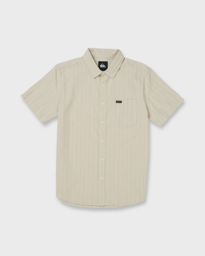 Dobby Stripe Classic Short Sleeve Shirt - Bone White
