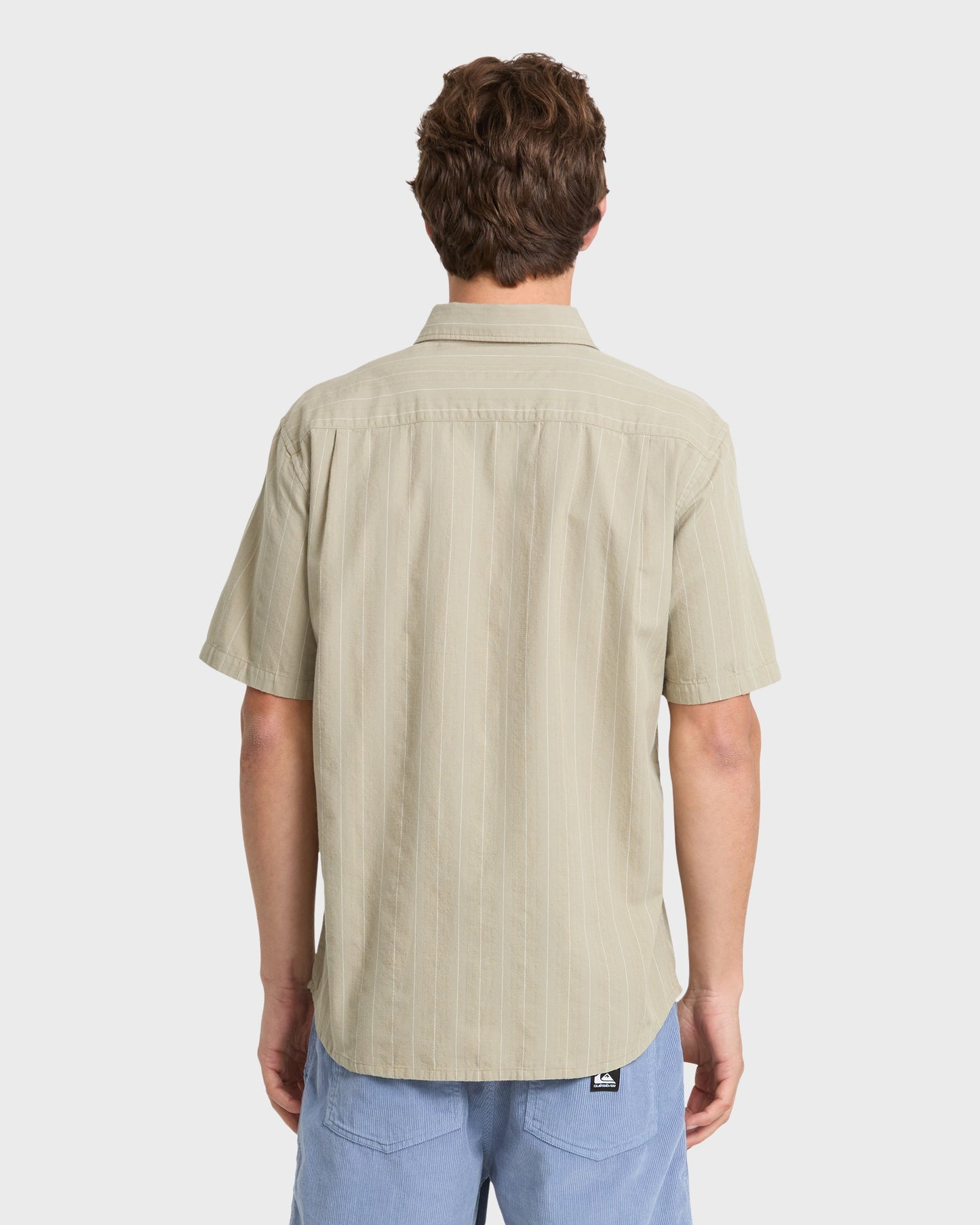 Dobby Stripe Classic Short Sleeve Woven Shirt - Seneca Rock