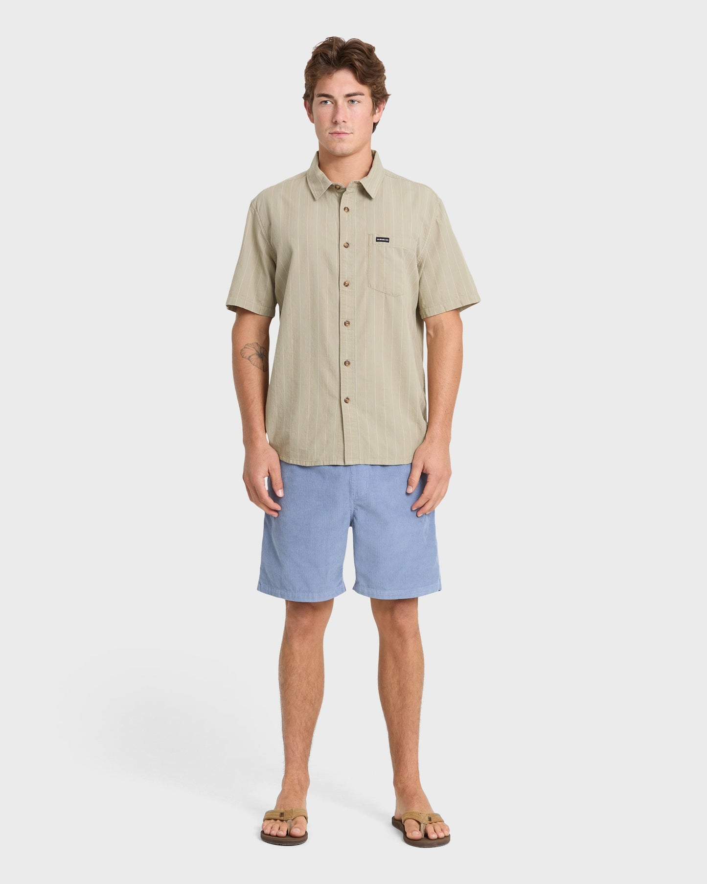 Dobby Stripe Classic Short Sleeve Woven Shirt - Seneca Rock
