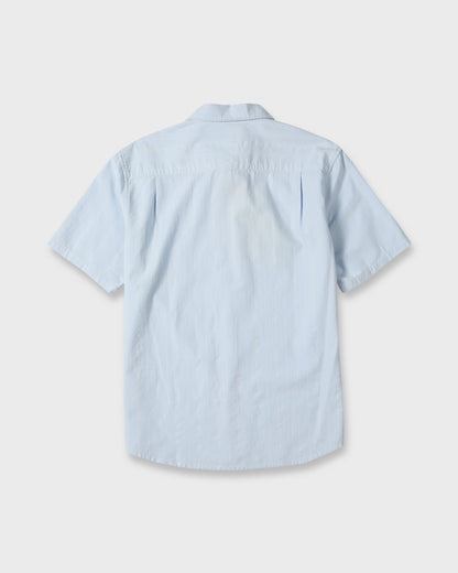 Dobby Stripe Classic Short Sleeve Woven Shirt - Skyway