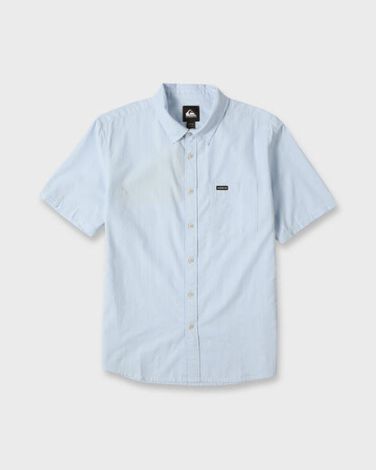 Dobby Stripe Classic Short Sleeve Woven Shirt - Skyway