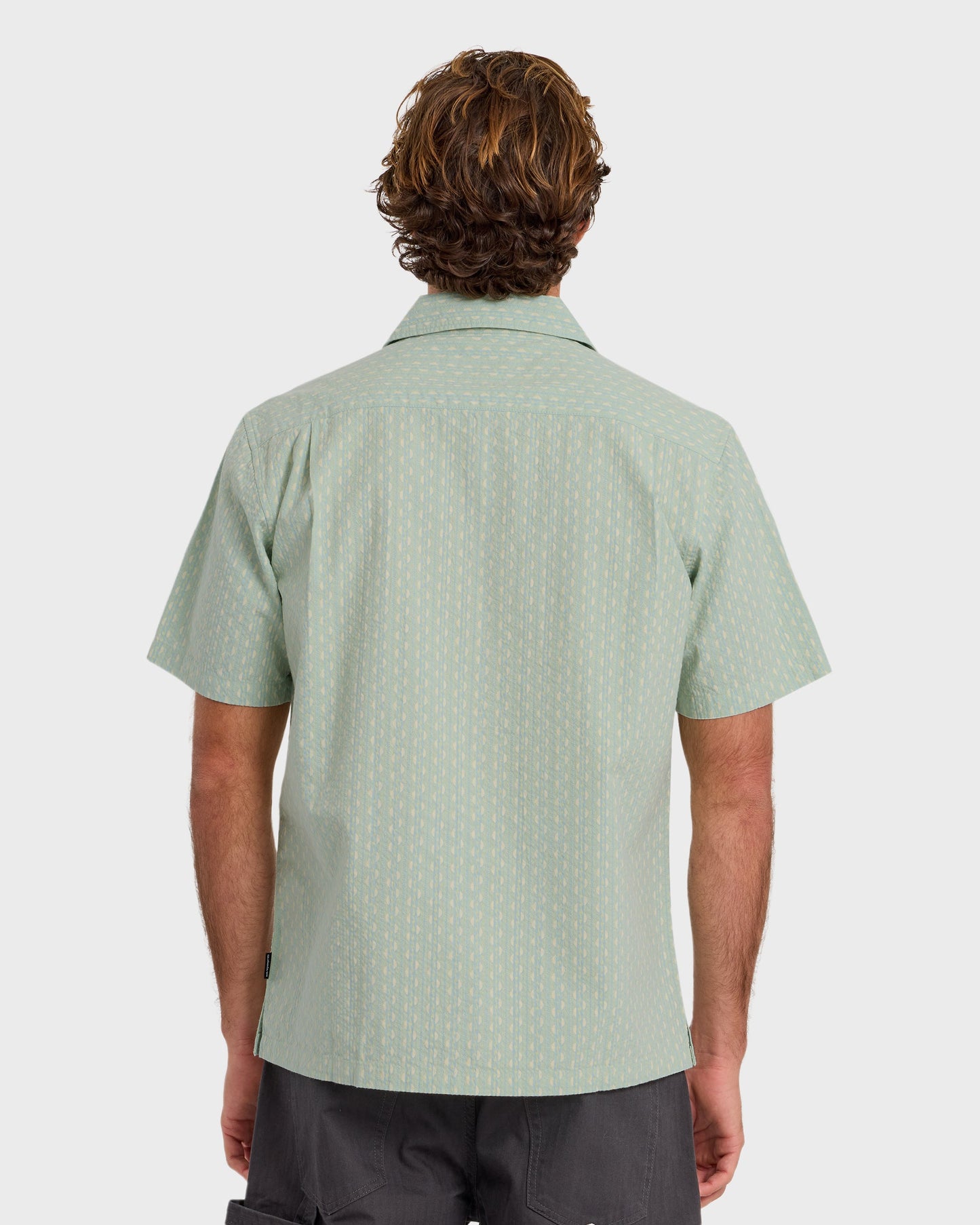 Horizons Casual Seersucker Short Sleeve Shirt - Blue Haze
