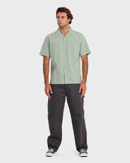 Horizons Casual Seersucker Short Sleeve Shirt - Blue Haze