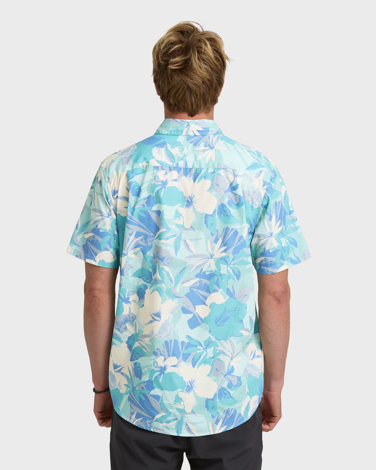 Interact Floral Classic Short Sleeve Shirt - Blue Haze