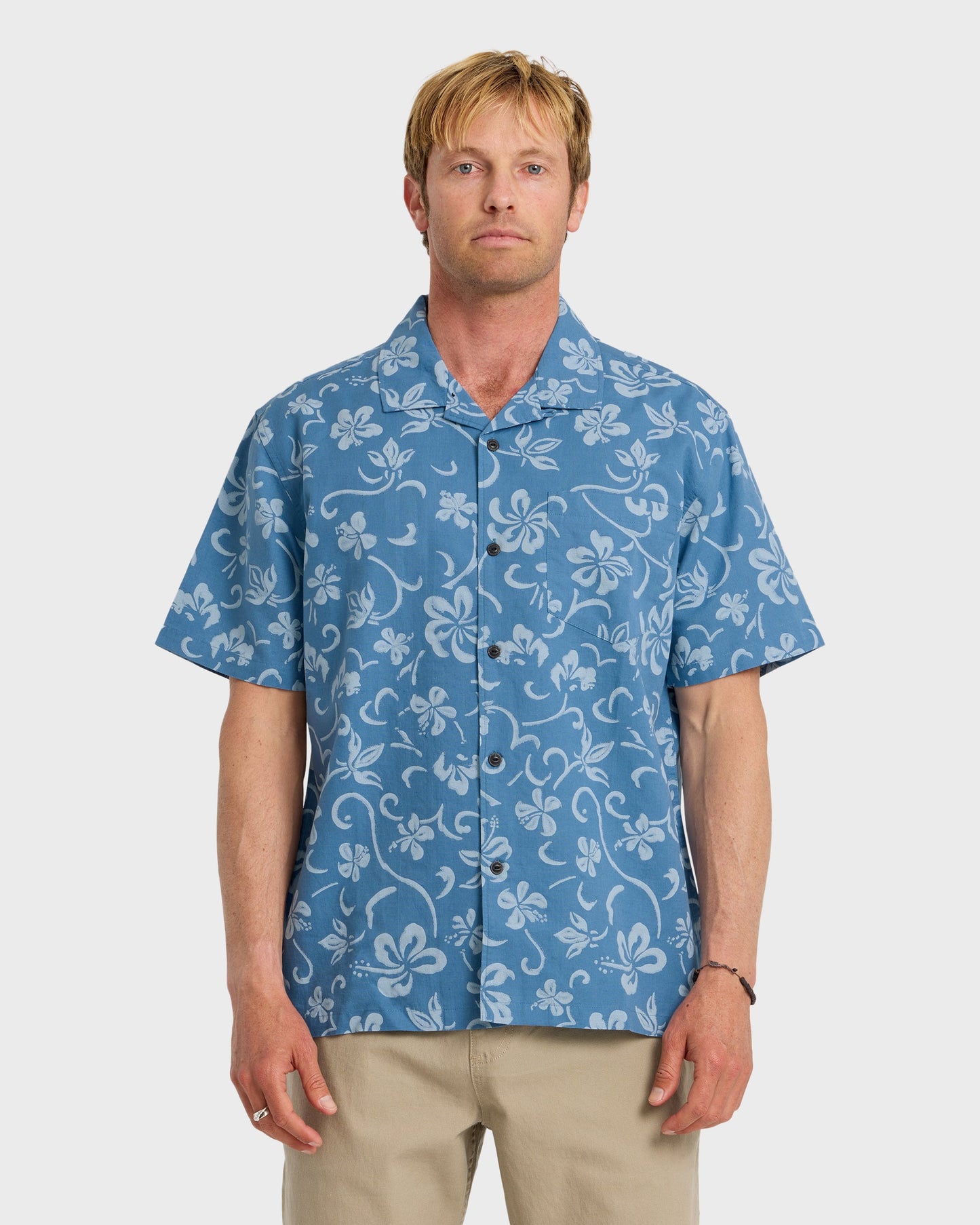 Lo-Biscus DNA Short Sleeve Camp Shirt - Riviera