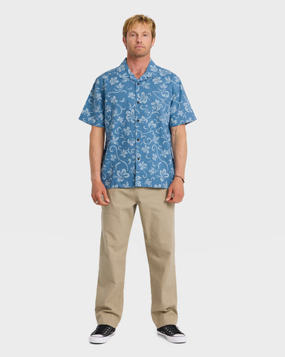 Lo-Biscus DNA Short Sleeve Camp Shirt - Riviera