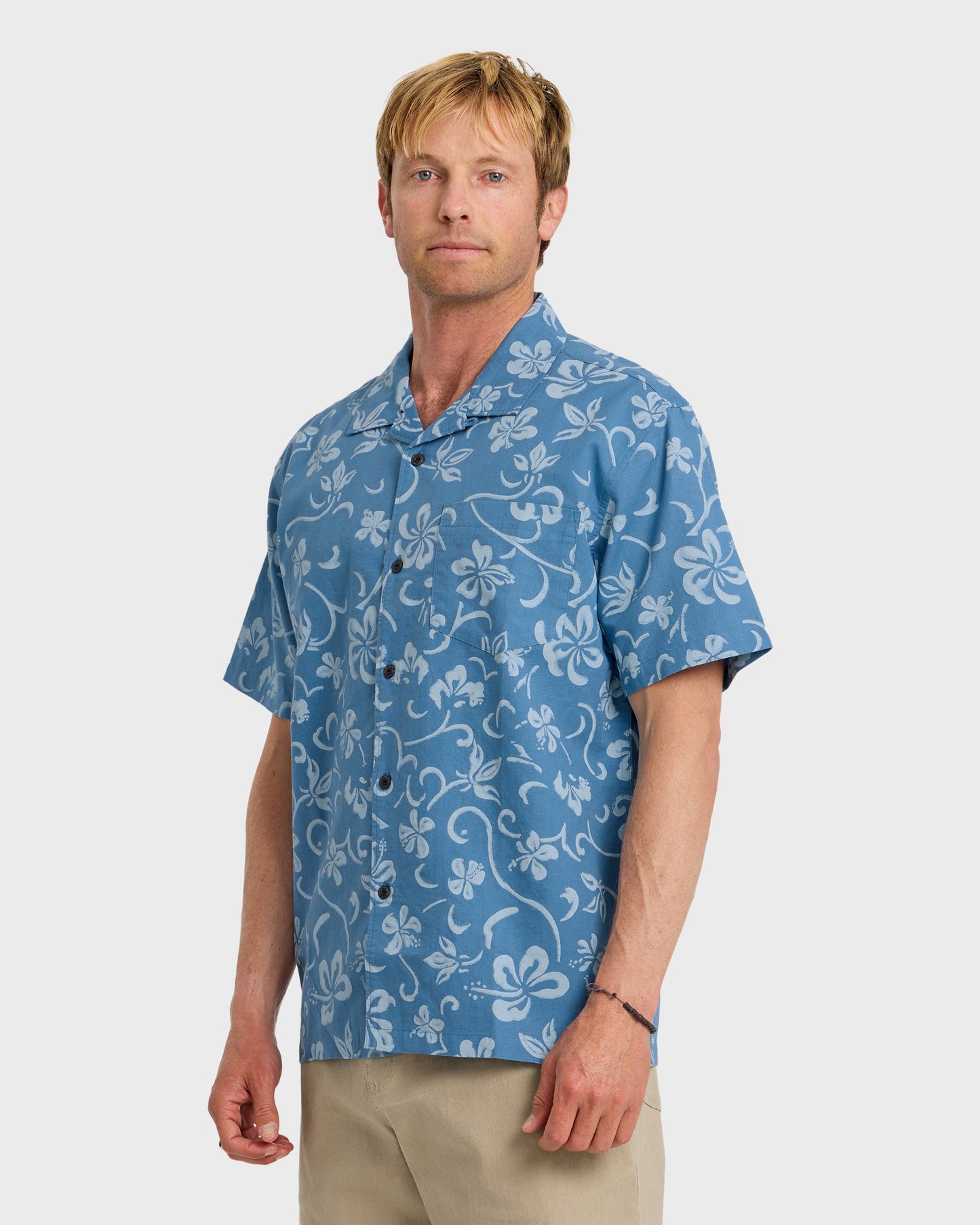 Lo-Biscus DNA Short Sleeve Camp Shirt - Riviera