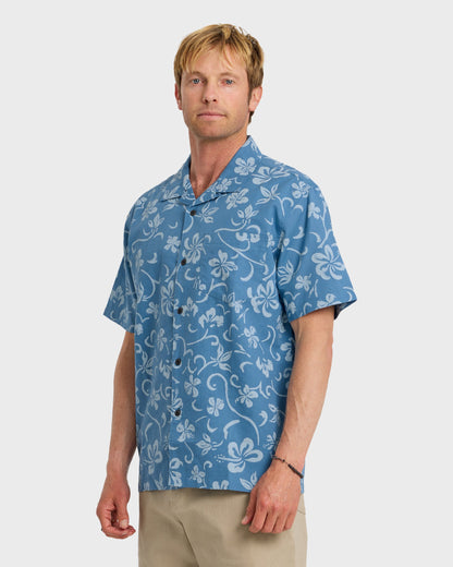 Lo-Biscus DNA Short Sleeve Camp Shirt - Riviera