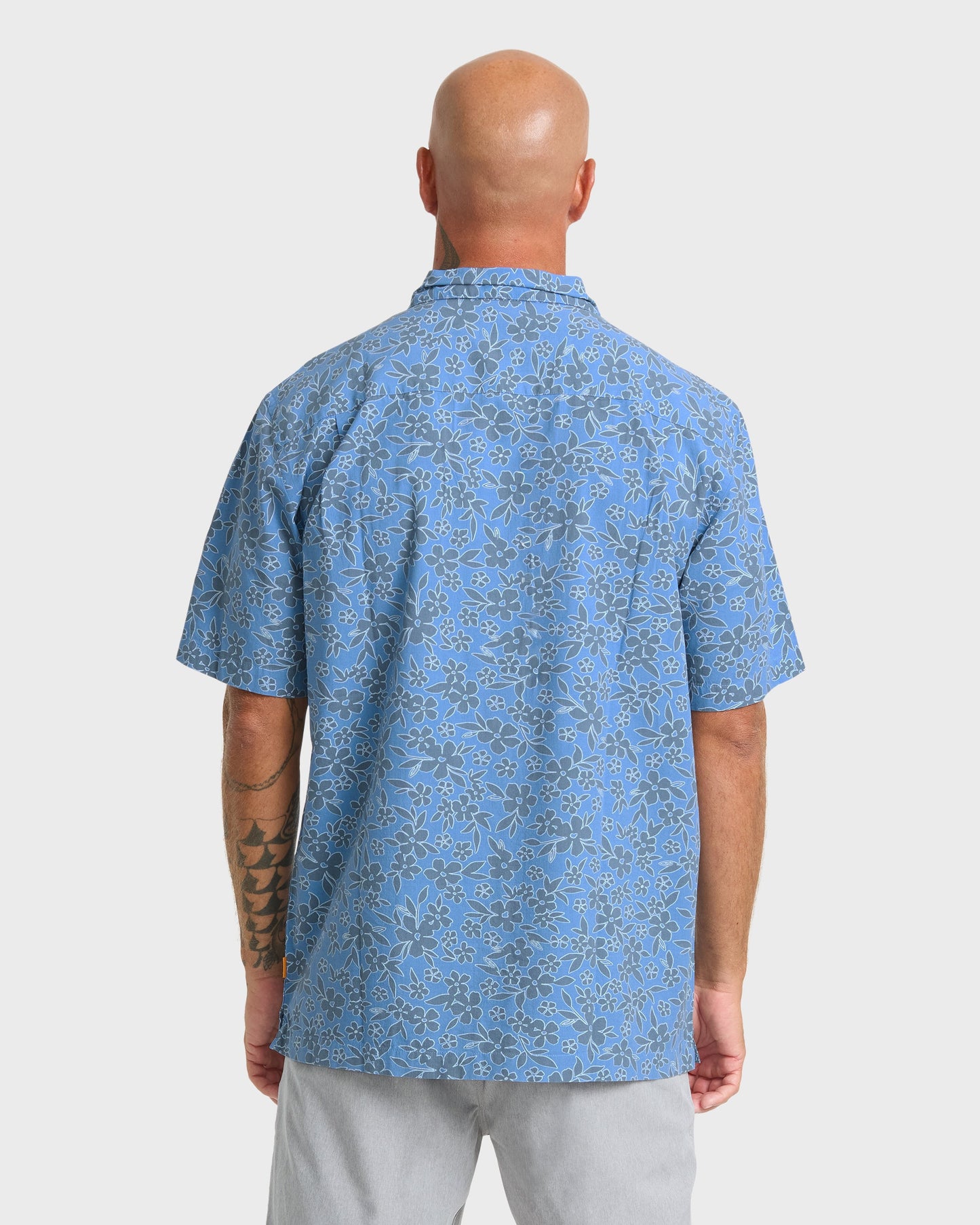 Waterman Flower Field Short Sleeve Shirt - Blue Shadow