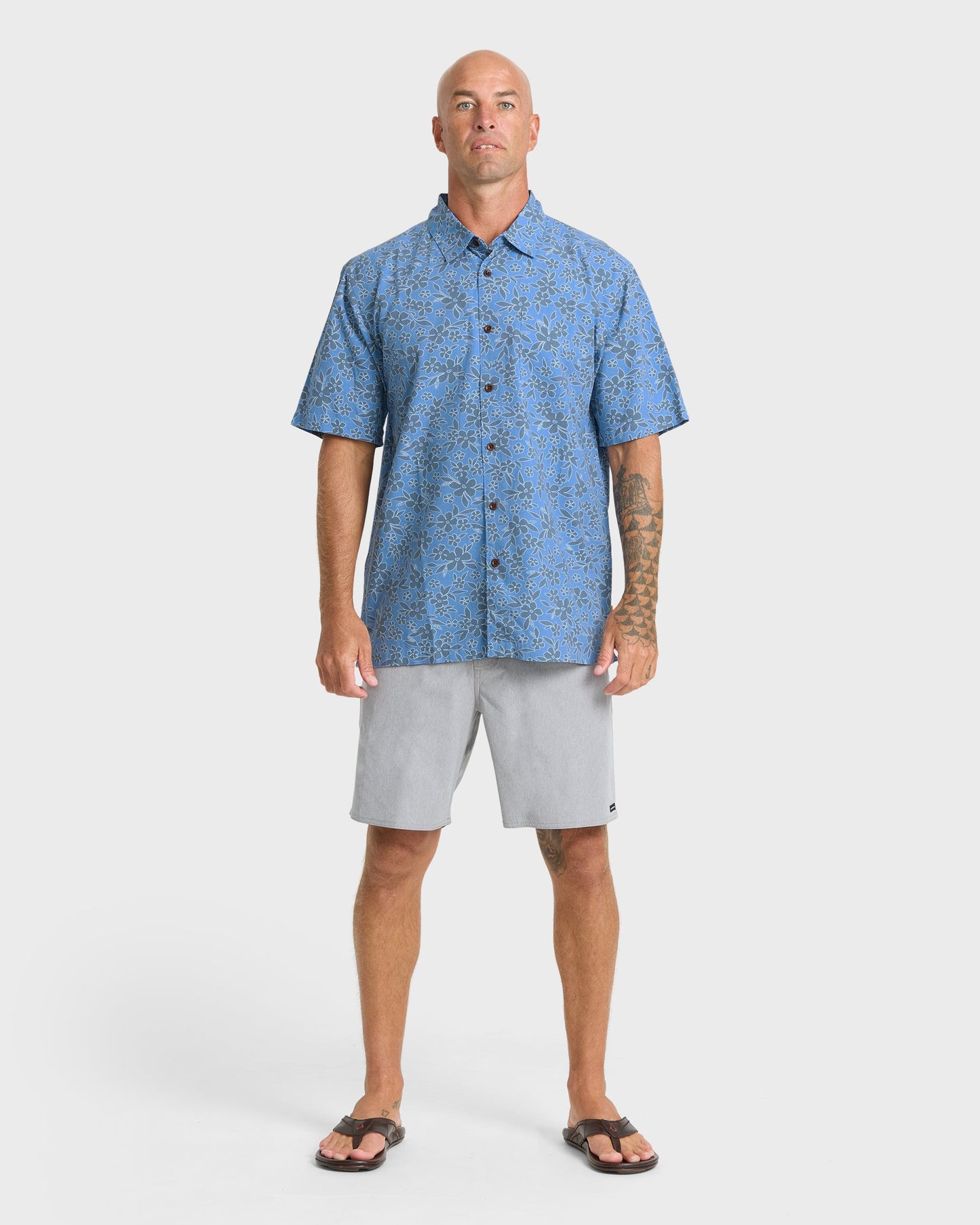 Waterman Flower Field Short Sleeve Shirt - Blue Shadow