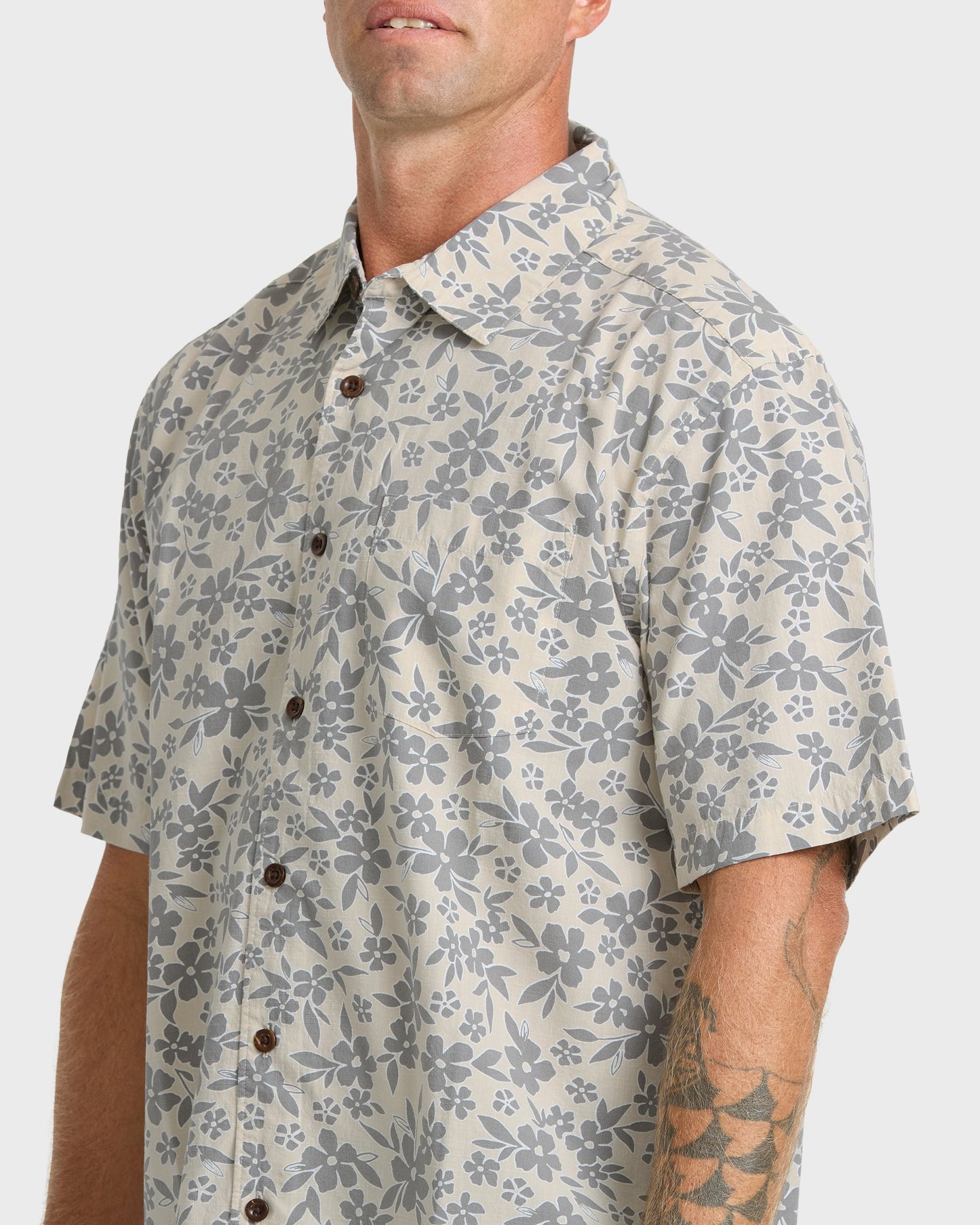 Waterman Flower Field Short Sleeve Shirt - Moonbeam