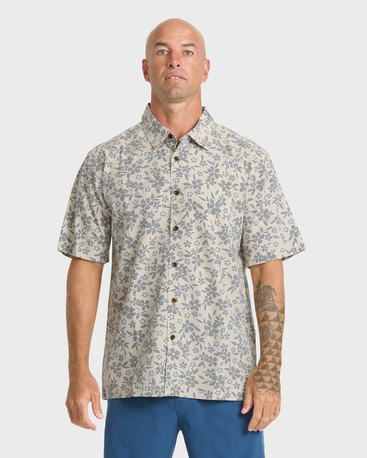 Waterman Flower Field Short Sleeve Shirt - Moonbeam