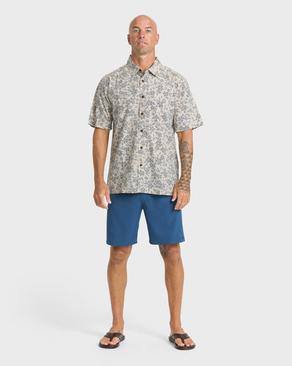 Waterman Flower Field Short Sleeve Shirt - Moonbeam