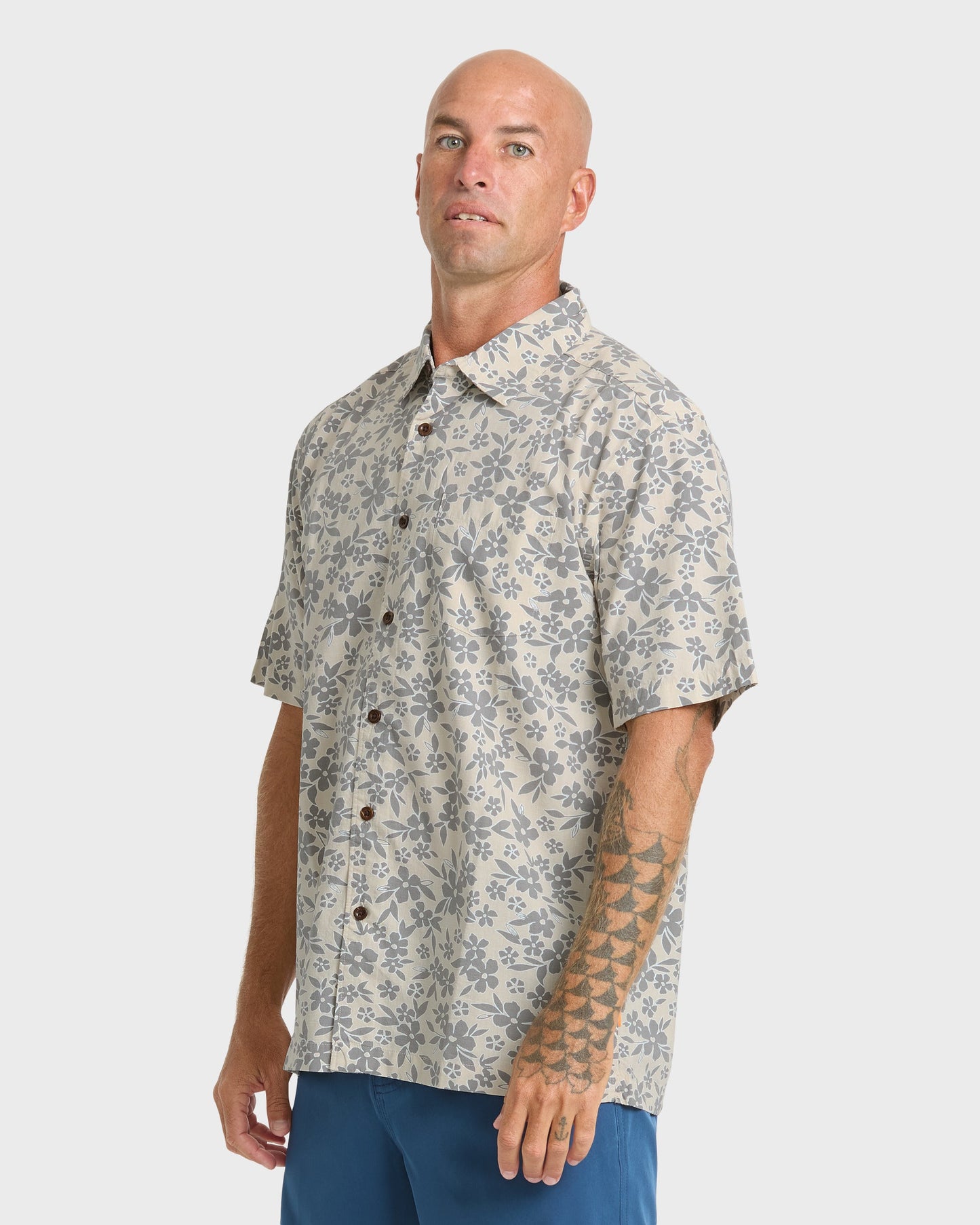 Waterman Flower Field Short Sleeve Shirt - Moonbeam