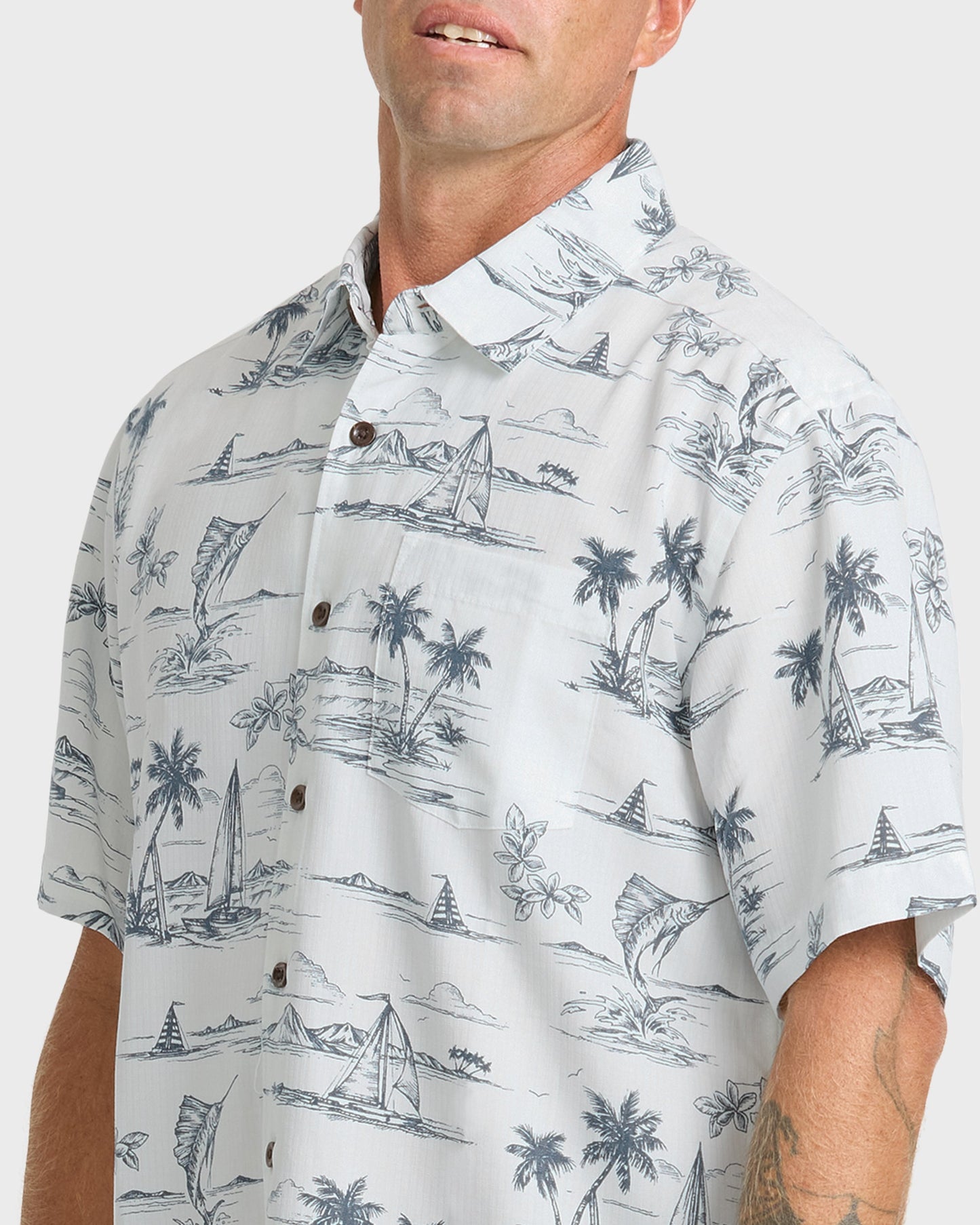 Waterman Sail Away Short Sleeve Shirt - Dark Denim