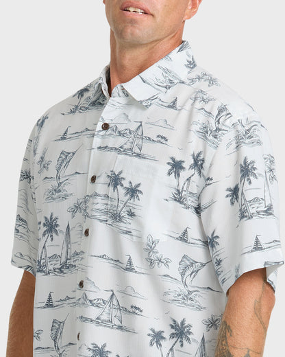 Waterman Sail Away Short Sleeve Shirt - Dark Denim