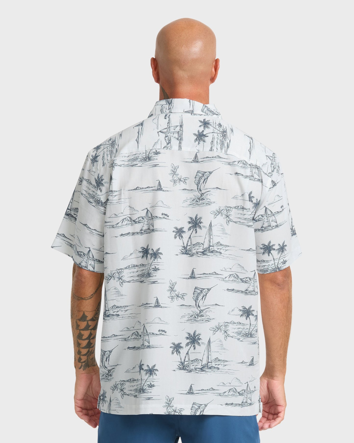 Waterman Sail Away Short Sleeve Shirt - Dark Denim