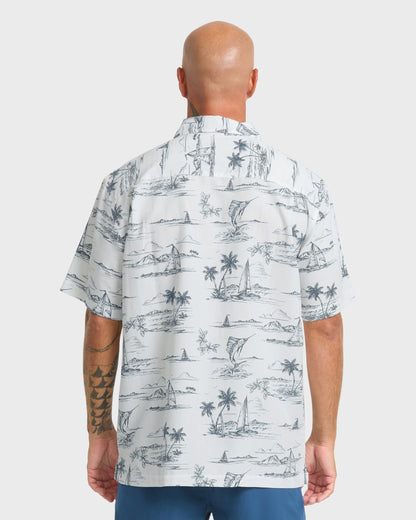 Waterman Sail Away Short Sleeve Shirt - Dark Denim