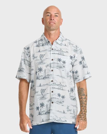 Waterman Sail Away Short Sleeve Shirt - Dark Denim
