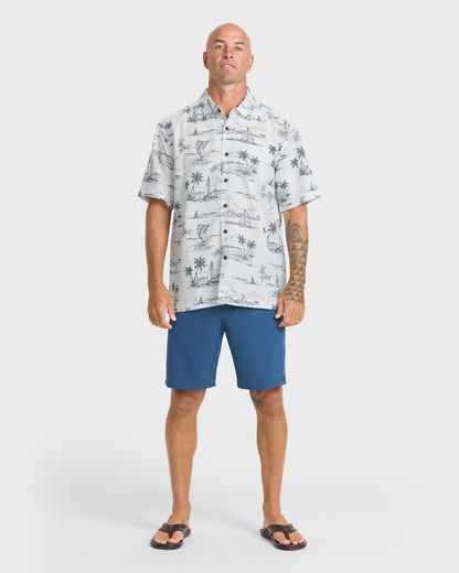 Waterman Sail Away Short Sleeve Shirt - Dark Denim
