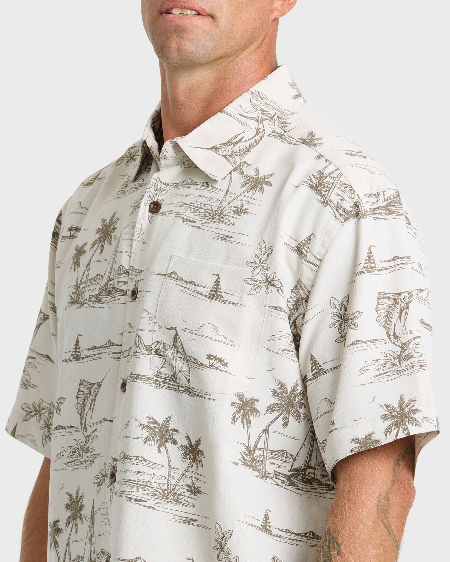 Waterman Sail Away Short Sleeve Shirt - Moonbeam