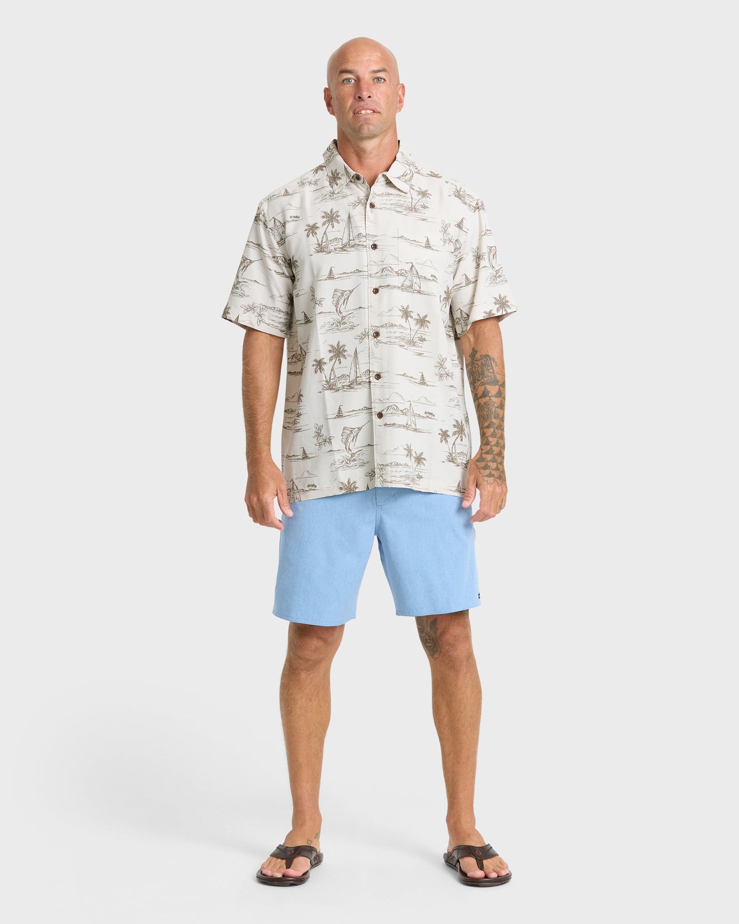 Waterman Sail Away Short Sleeve Shirt - Moonbeam