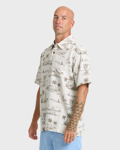 Waterman Sail Away Short Sleeve Shirt - Moonbeam