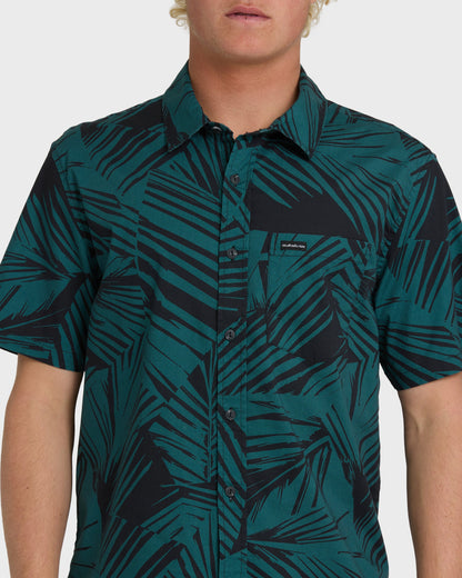Aruba Palm Classic Stretch Short Sleeve Shirt - Mediterranea