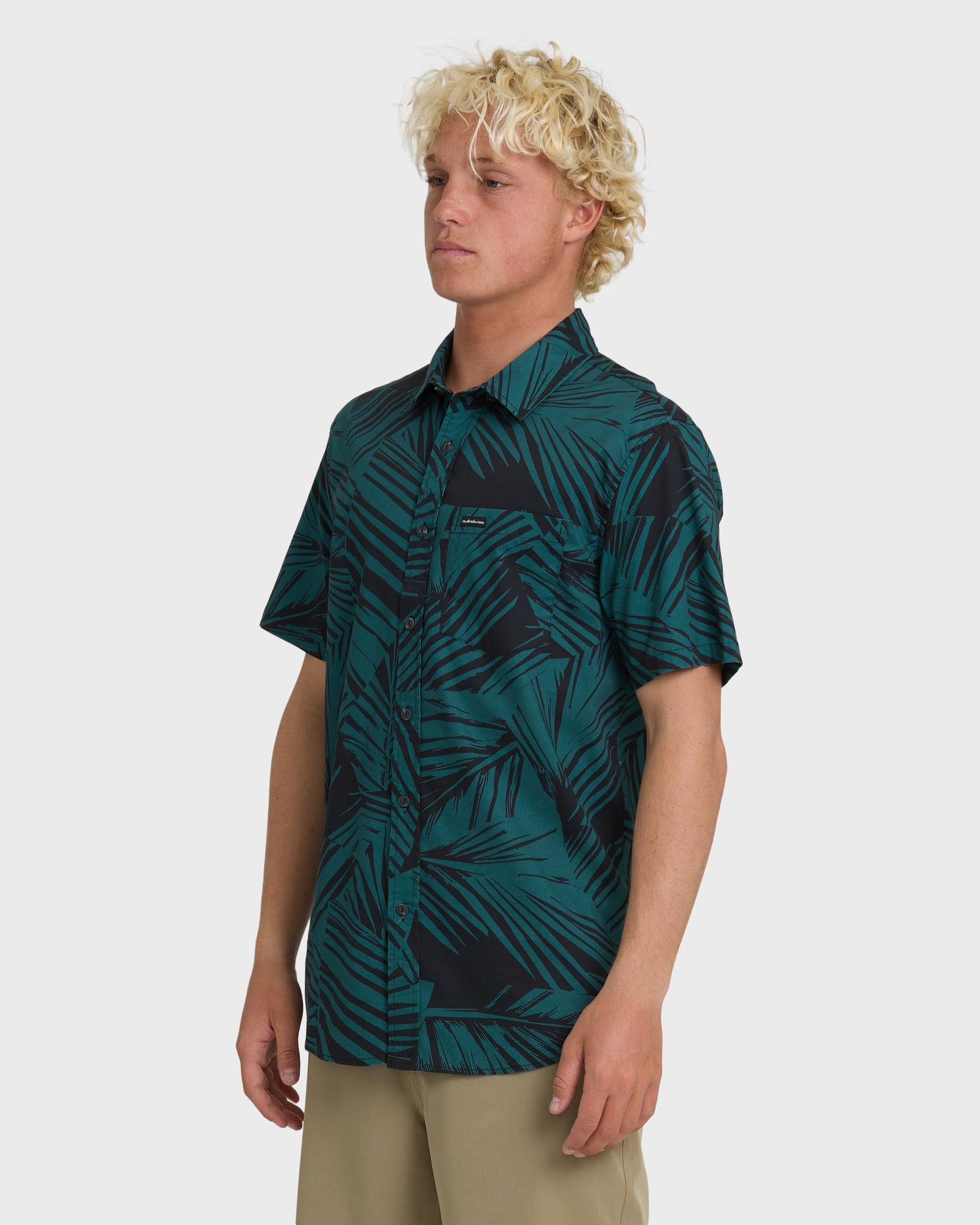 Aruba Palm Classic Stretch Short Sleeve Shirt - Mediterranea