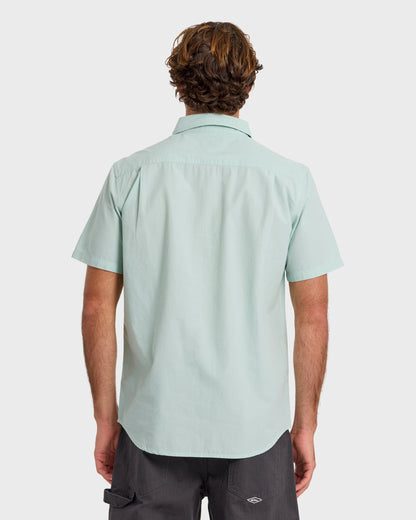 Shore Break Classic Short Sleeve Button-Up Shirt - Blue Haze