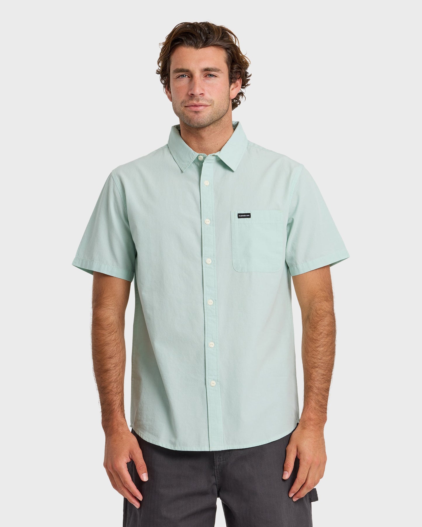Shore Break Classic Short Sleeve Button-Up Shirt - Blue Haze