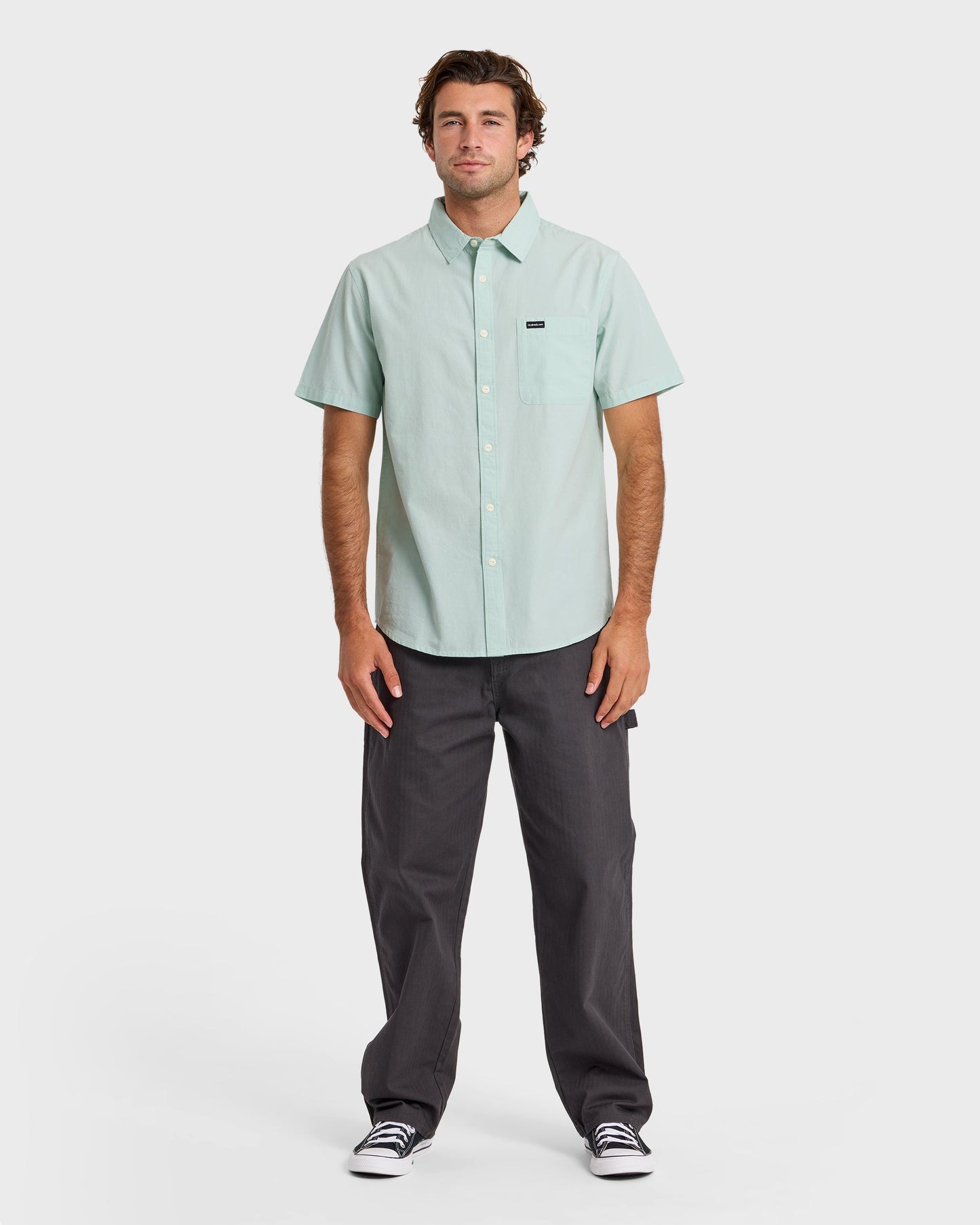 Shore Break Classic Short Sleeve Button-Up Shirt - Blue Haze