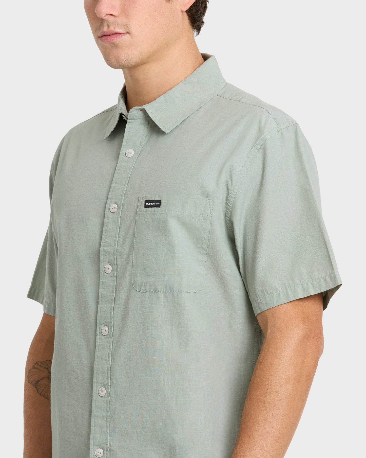 Shore Break Classic Short Sleeve Woven Button-Up Shirt - Iceberg Green