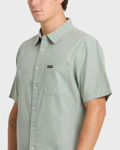 Shore Break Classic Short Sleeve Woven Button-Up Shirt - Iceberg Green