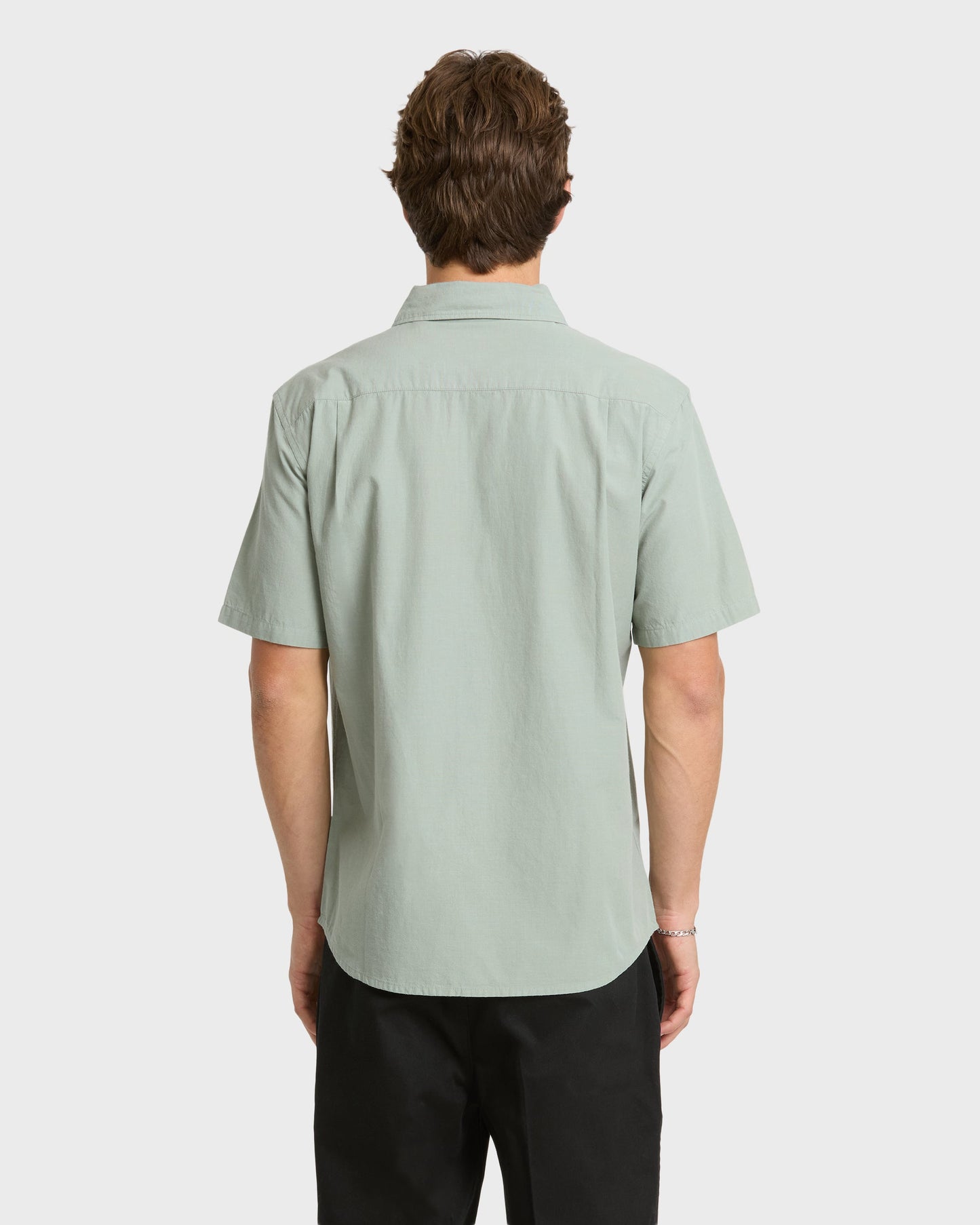 Shore Break Classic Short Sleeve Woven Button-Up Shirt - Iceberg Green