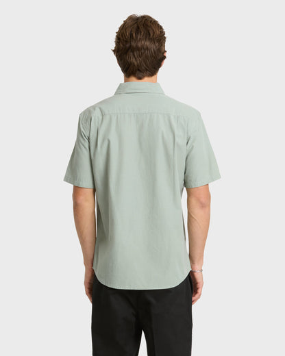 Shore Break Classic Short Sleeve Woven Button-Up Shirt - Iceberg Green