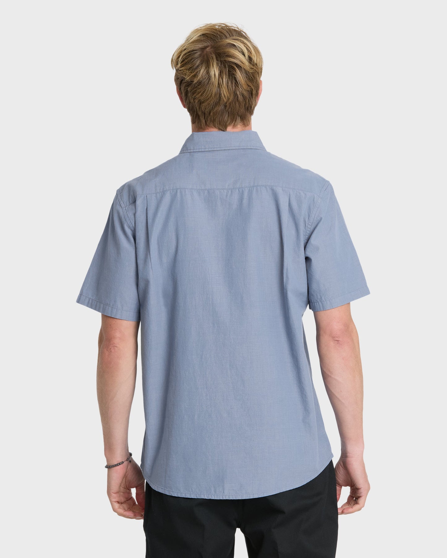 Shore Break Classic Short Sleeve Woven Button-Up Shirt - Quiet Harbor