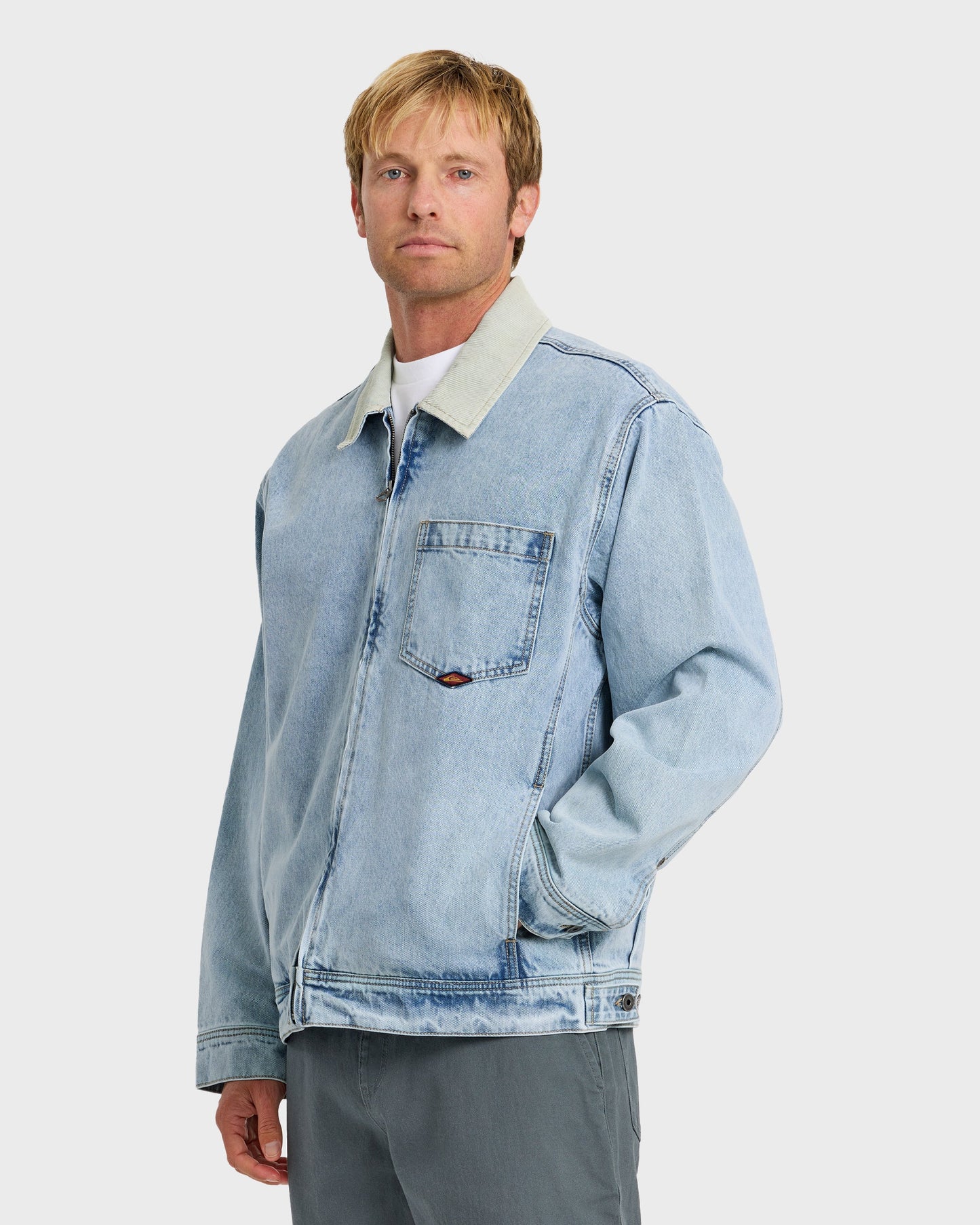 Surf Harrington Denim Jacket - Light Indigo