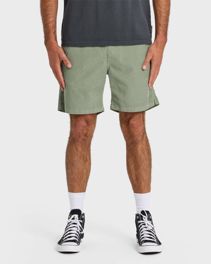 Taxer Cord 18" Elastic Waist Shorts - Lily Pad