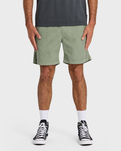 Taxer Cord 18" Elastic Waist Shorts - Lily Pad