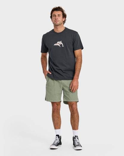 Taxer Cord 18" Elastic Waist Shorts - Lily Pad